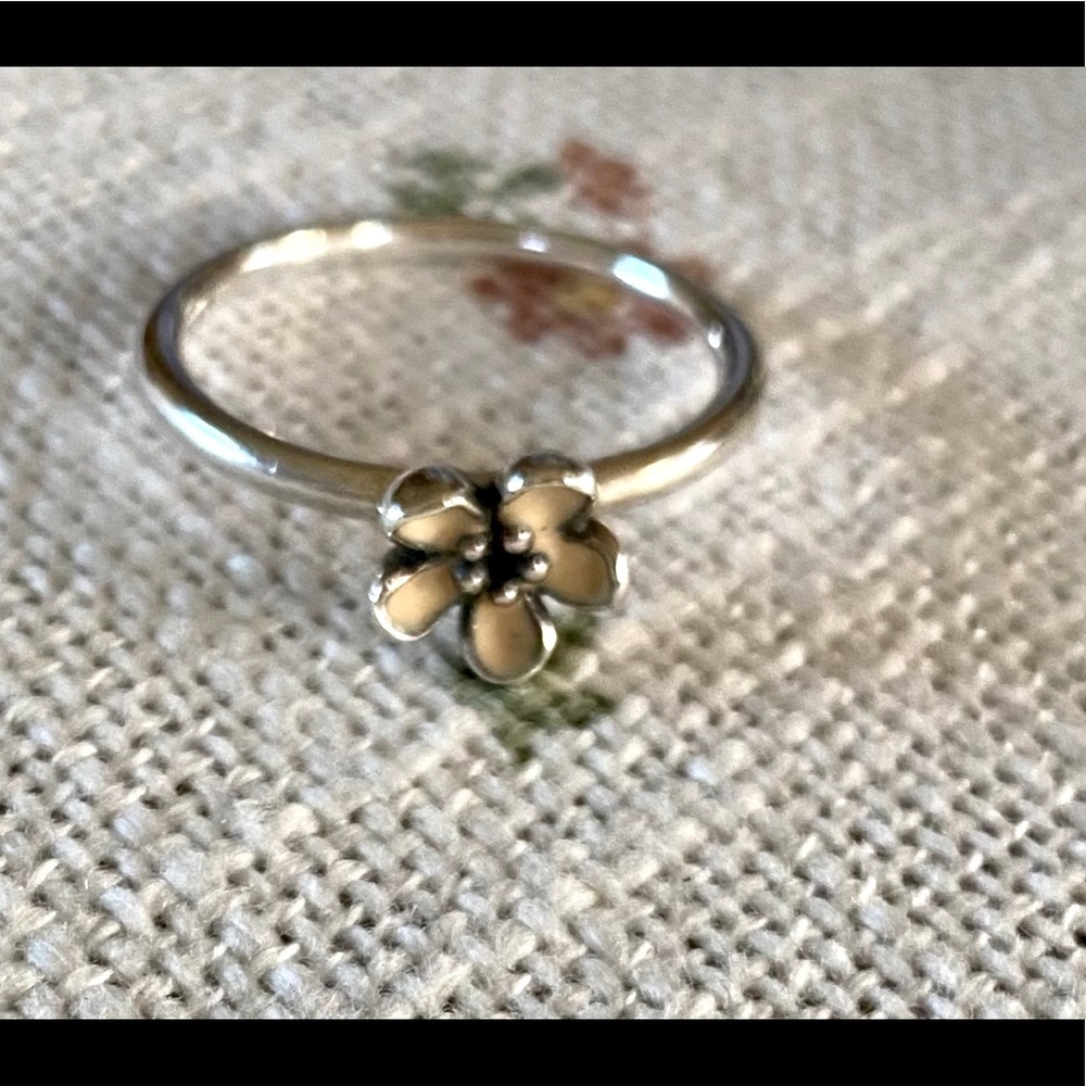 Pandora 925 Silver Cherry Blossom Stacker RingNWOT